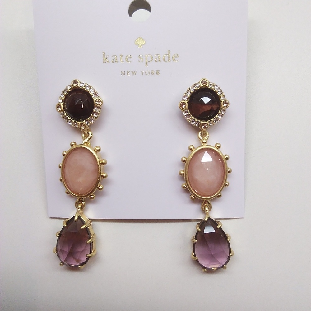 Kate Spade New Amethyst Small Linear Earrings - Picture 1 of 3